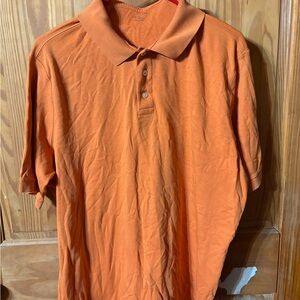 Lands' End Orange Short-Sleeve Polo